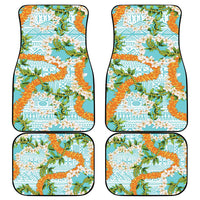 Aloha Festive Hawaii Car Mats Mokihana - Maile and Ilima on Turquoise - Polynesian Pride