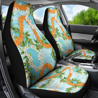 Aloha Festive Hawaii Car Seat Cover Mokihana - Maile and Ilima on Turquoise LT7 - Polynesian Pride