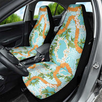 Aloha Festive Hawaii Car Seat Cover Mokihana - Maile and Ilima on Turquoise LT7 - Polynesian Pride