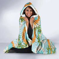 Aloha Festive Hawaii Hooded Blanket Mokihana - Maile and Ilima on Turquoise LT7 - Polynesian Pride