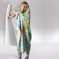 Aloha Festive Hawaii Hooded Blanket Mokihana - Maile and Ilima on Turquoise LT7 - Polynesian Pride