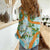 Aloha Festive Hawaii Women Casual Shirt Mokihana - Maile and Ilima on Turquoise - Polynesian Pride