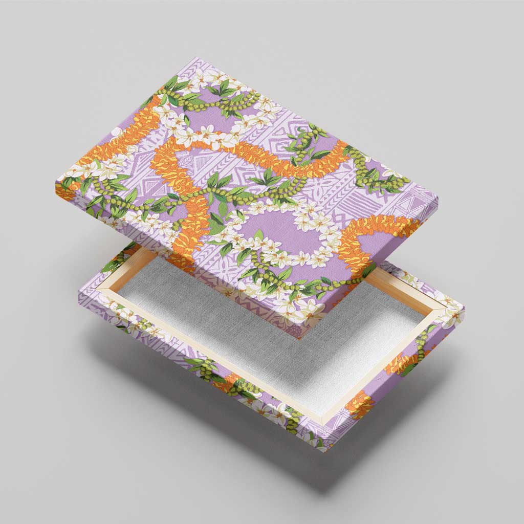 Aloha Festive Hawaii Canvas Wall Art Mokihana - Maile and Ilima on Lilac - Polynesian Pride