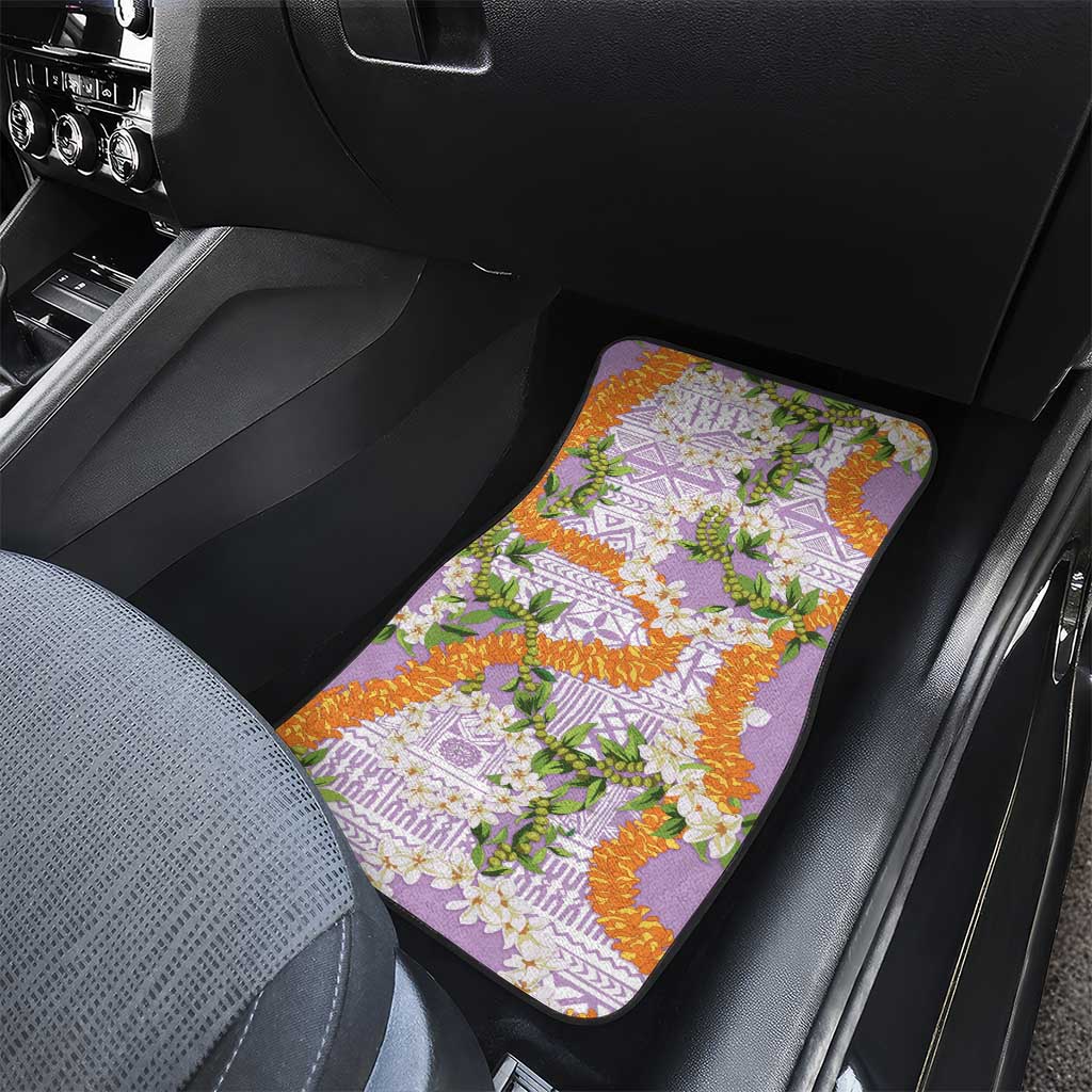 Aloha Festive Hawaii Car Mats Mokihana - Maile and Ilima on Lilac - Polynesian Pride