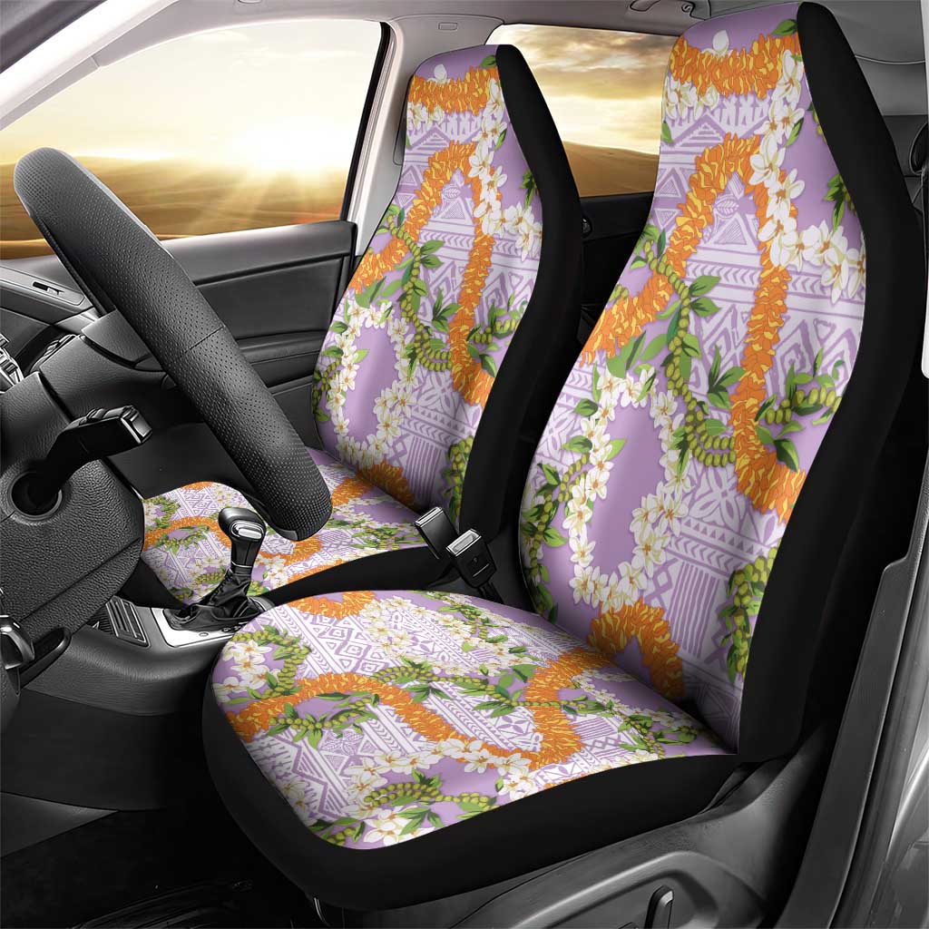 Aloha Festive Hawaii Car Seat Cover Mokihana - Maile and Ilima on Lilac LT7 - Polynesian Pride