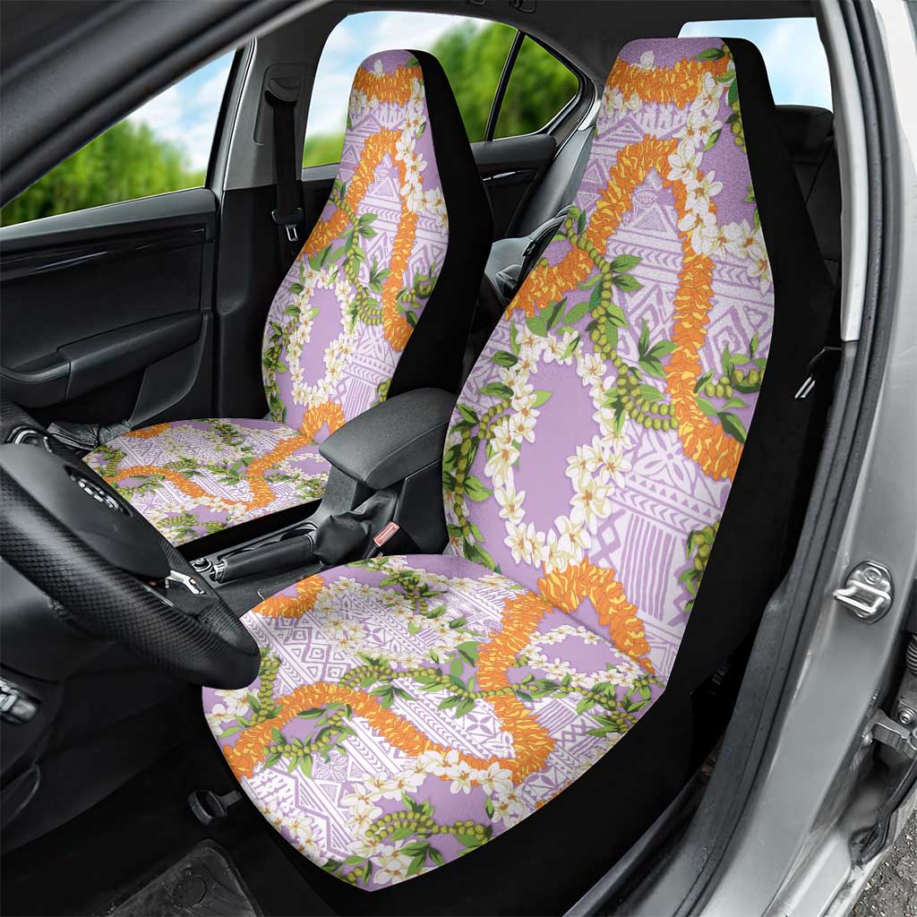 Aloha Festive Hawaii Car Seat Cover Mokihana - Maile and Ilima on Lilac LT7 - Polynesian Pride