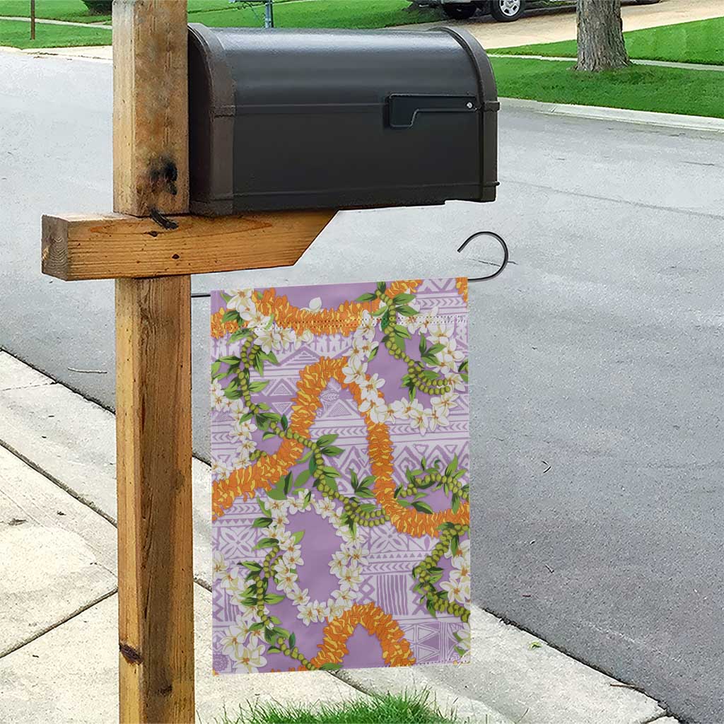 Aloha Festive Hawaii Garden Flag Mokihana - Maile and Ilima on Lilac - Polynesian Pride