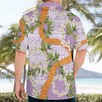 Aloha Festive Hawaii Hawaiian Shirt Mokihana - Maile and Ilima on Lilac - Polynesian Pride