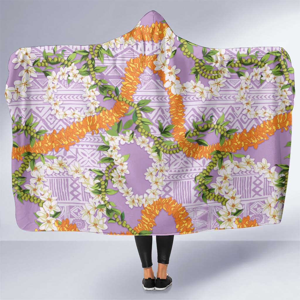 Aloha Festive Hawaii Hooded Blanket Mokihana - Maile and Ilima on Lilac LT7 One Size Lilac - Polynesian Pride