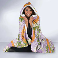 Aloha Festive Hawaii Hooded Blanket Mokihana - Maile and Ilima on Lilac LT7 - Polynesian Pride