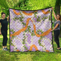 Aloha Festive Hawaii Quilt Mokihana - Maile and Ilima on Lilac - Polynesian Pride