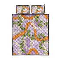 Aloha Festive Hawaii Quilt Bed Set Mokihana - Maile and Ilima on Lilac LT7 - Polynesian Pride