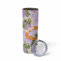 Aloha Festive Hawaii Skinny Tumbler Mokihana - Maile and Ilima on Lilac - Polynesian Pride
