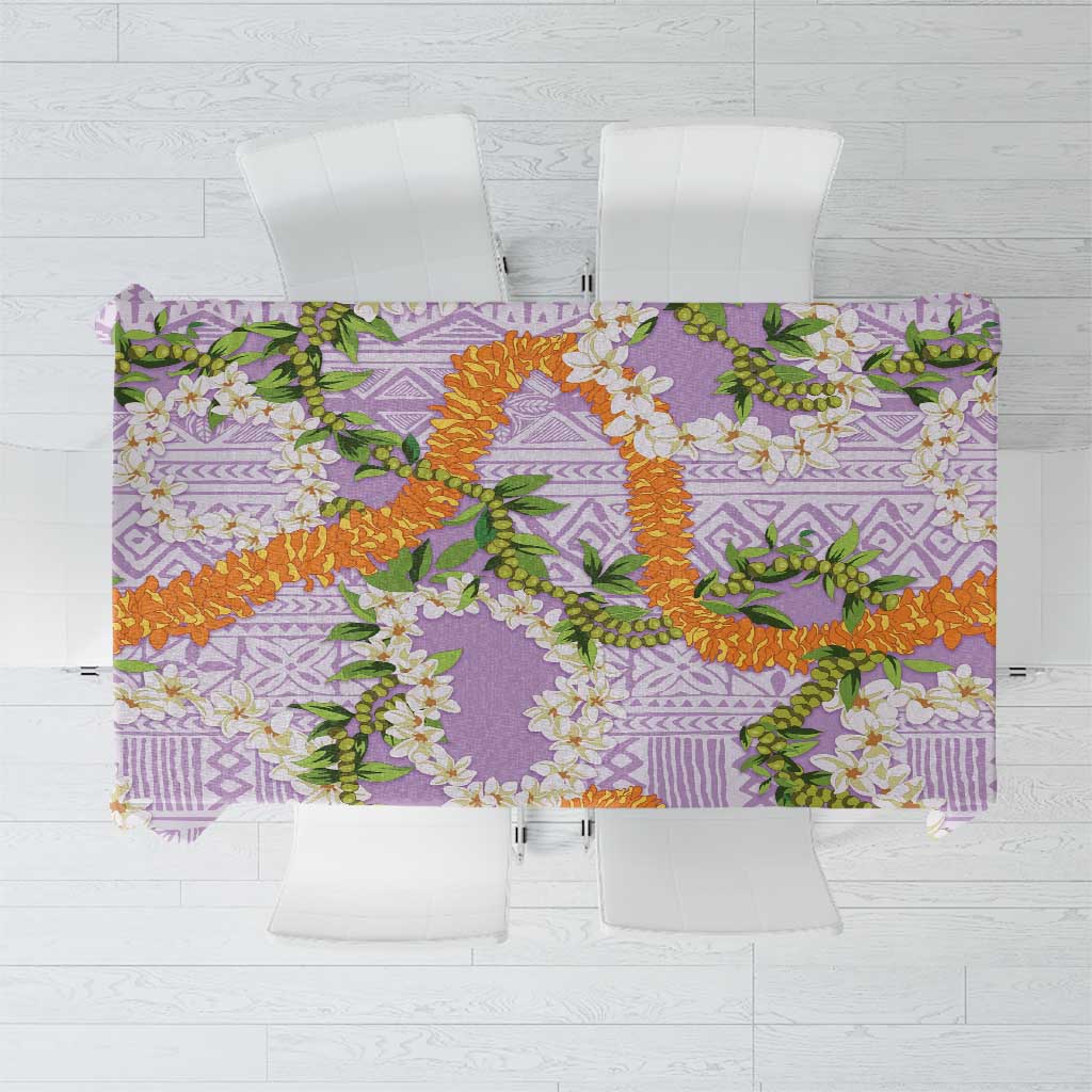 Aloha Festive Hawaii Tablecloth Mokihana - Maile and Ilima on Lilac - Polynesian Pride