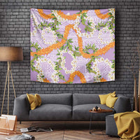 Aloha Festive Hawaii Tapestry Mokihana - Maile and Ilima on Lilac - Polynesian Pride