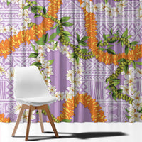 Aloha Festive Hawaii Window Curtain Mokihana - Maile and Ilima on Lilac - Polynesian Pride