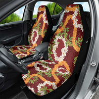 Aloha Festive Hawaii Car Seat Cover Mokihana - Maile and Ilima on Crimson LT7 - Polynesian Pride