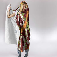 Aloha Festive Hawaii Hooded Blanket Mokihana - Maile and Ilima on Crimson LT7 - Polynesian Pride