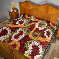 Aloha Festive Hawaii Quilt Mokihana - Maile and Ilima on Crimson - Polynesian Pride