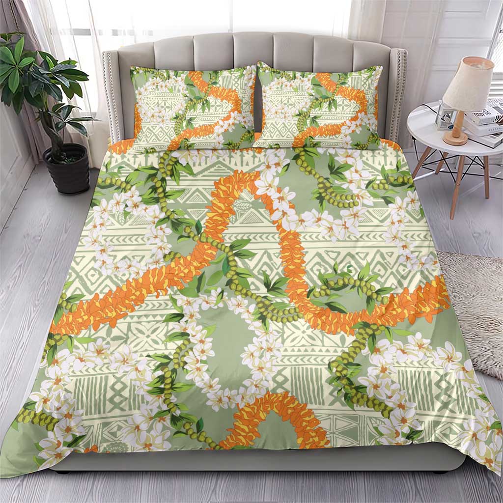 Aloha Festive Hawaii Bedding Set Mokihana - Maile Leis in Muted Summer - Polynesian Pride