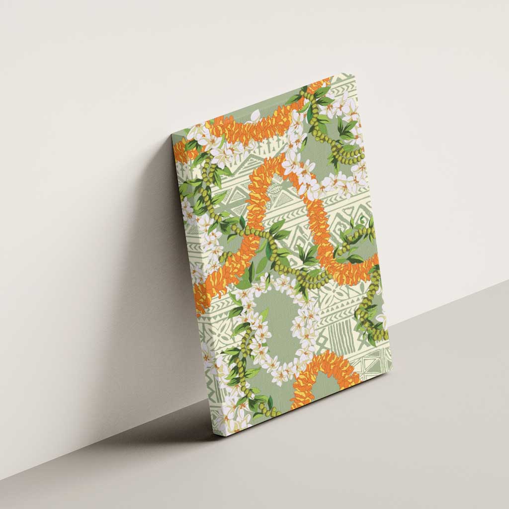 Aloha Festive Hawaii Canvas Wall Art Mokihana - Maile Leis in Muted Summer - Polynesian Pride