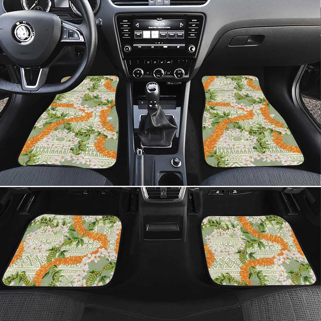 Aloha Festive Hawaii Car Mats Mokihana - Maile Leis in Muted Summer - Polynesian Pride