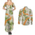 Aloha Festive Hawaii Couples Matching Summer Maxi Dress and Long Sleeve Button Shirt Mokihana - Maile Leis in Muted Summer - Polynesian Pride