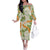 Aloha Festive Hawaii Family Matching Off The Shoulder Long Sleeve Dress and Hawaiian Shirt Mokihana - Maile Leis in Muted Summer - Polynesian Pride