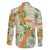 Aloha Festive Hawaii Family Matching Off Shoulder Maxi Dress and Hawaiian Shirt Mokihana - Maile Leis in Muted Summer - Polynesian Pride