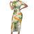 Aloha Festive Hawaii Family Matching Short Sleeve Bodycon Dress and Hawaiian Shirt Mokihana - Maile Leis in Muted Summer - Polynesian Pride