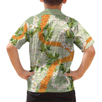 Aloha Festive Hawaii Kid Hawaiian Shirt Mokihana - Maile Leis in Muted Summer - Polynesian Pride