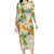 Aloha Festive Hawaii Long Sleeve Bodycon Dress Mokihana - Maile Leis in Muted Summer - Polynesian Pride