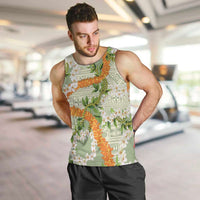Aloha Festive Hawaii Men Tank Top Mokihana - Maile Leis in Muted Summer - Polynesian Pride