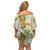Aloha Festive Hawaii Off Shoulder Short Dress Mokihana - Maile Leis in Muted Summer - Polynesian Pride