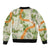 Aloha Festive Hawaii Sleeve Zip Bomber Jacket Mokihana - Maile Leis in Muted Summer - Polynesian Pride
