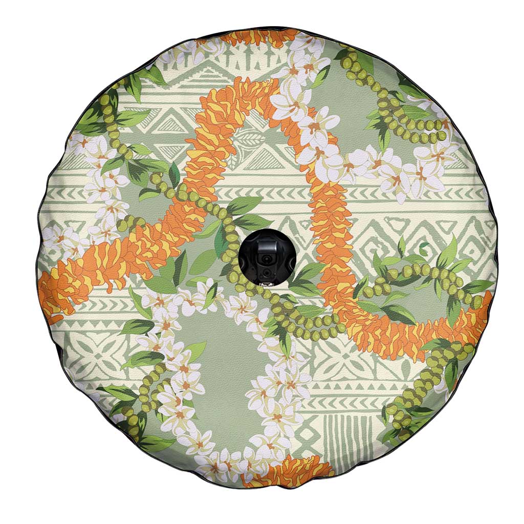 Aloha Festive Hawaii Spare Tire Cover Mokihana - Maile Leis in Muted Summer - Polynesian Pride