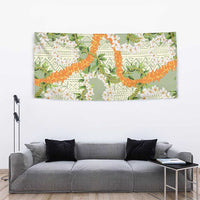 Aloha Festive Hawaii Tapestry Mokihana - Maile Leis in Muted Summer - Polynesian Pride