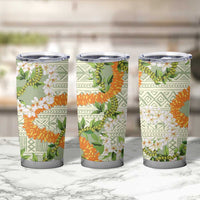 Aloha Festive Hawaii Tumbler Cup Mokihana - Maile Leis in Muted Summer - Polynesian Pride