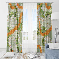 Aloha Festive Hawaii Window Curtain Mokihana - Maile Leis in Muted Summer - Polynesian Pride