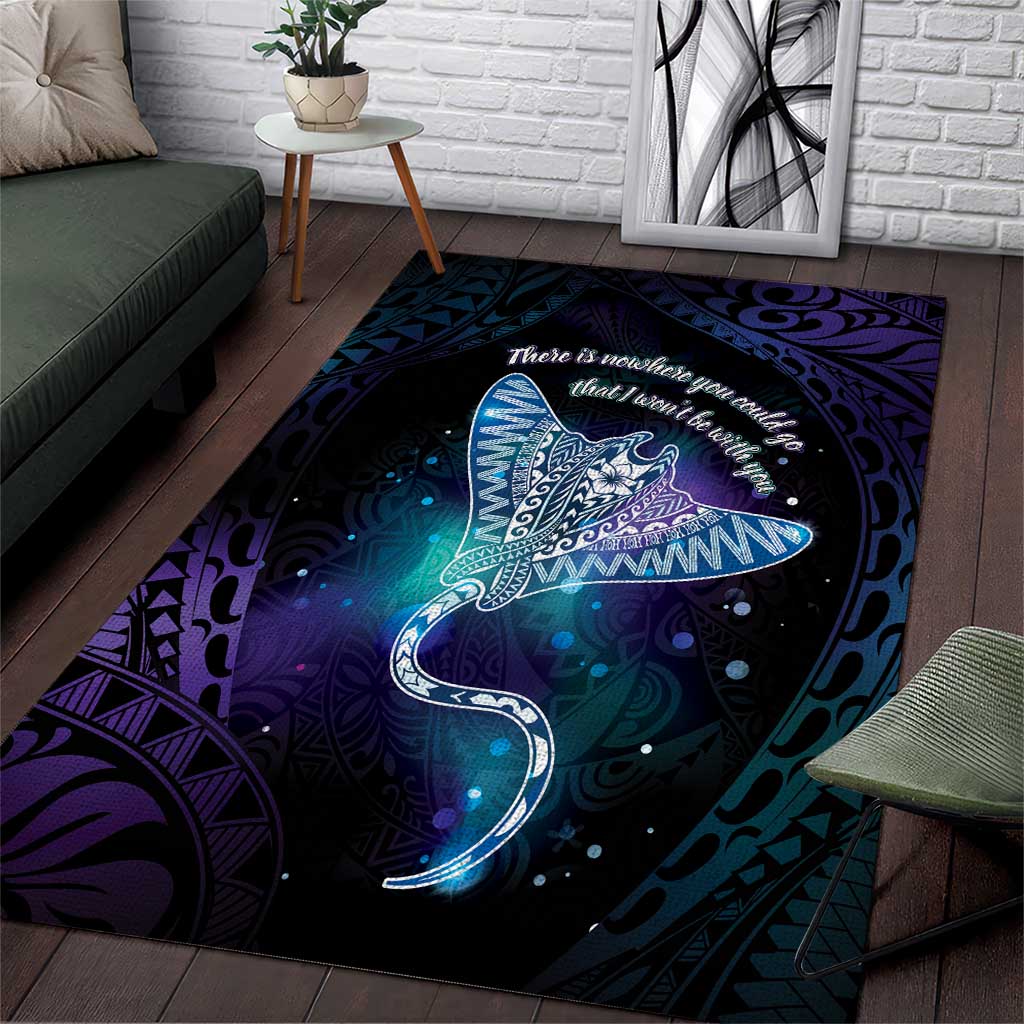 Polynesian Tala Manta Ray Area Rug Nowhere You Could Go That I Won't Be With You - Polynesian Pride