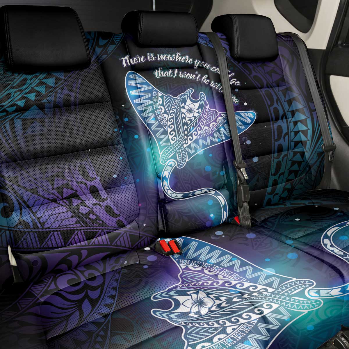 Polynesian Tala Manta Ray Back Car Seat Cover Nowhere You Could Go That I Won't Be With You - Polynesian Pride
