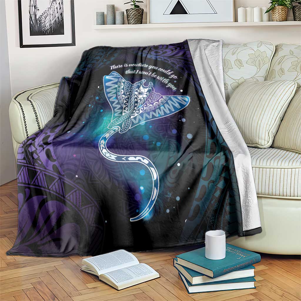 Polynesian Tala Manta Ray Blanket Nowhere You Could Go That I Won't Be With You - Polynesian Pride