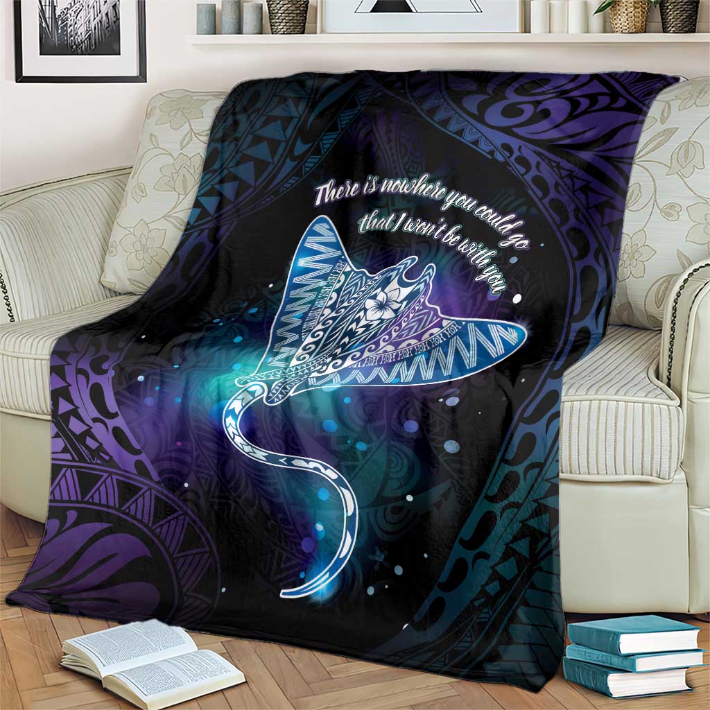 Polynesian Tala Manta Ray Blanket Nowhere You Could Go That I Won't Be With You - Polynesian Pride