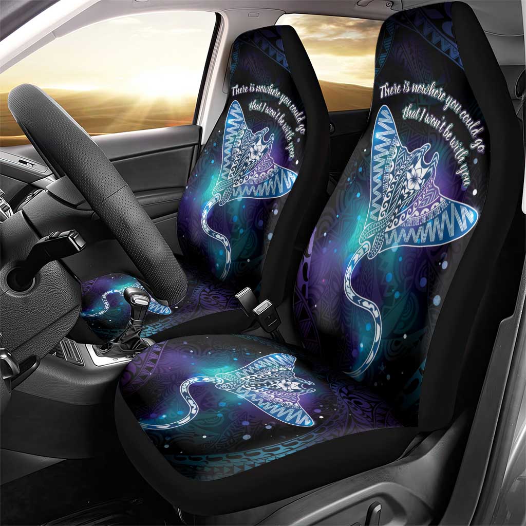 Polynesian Tala Manta Ray Car Seat Cover Nowhere You Could Go That I Won't Be With You - Polynesian Pride
