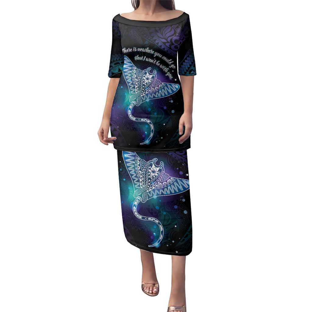 Polynesian Tala Manta Ray Family Matching Puletasi and Hawaiian Shirt Nowhere You Could Go That I Won't Be With You - Polynesian Pride