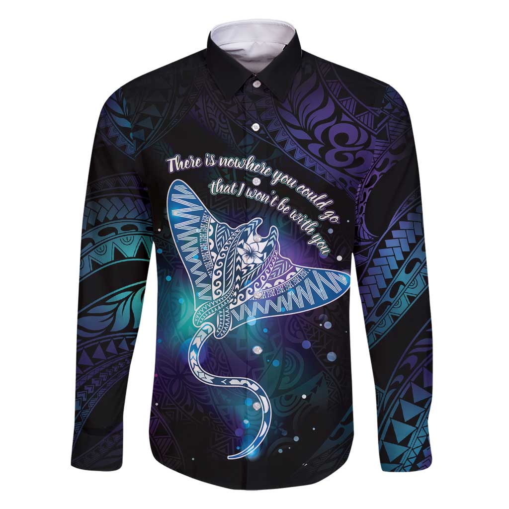 Polynesian Tala Manta Ray Family Matching Summer Maxi Dress and Hawaiian Shirt Nowhere You Could Go That I Won't Be With You - Polynesian Pride