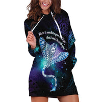 Polynesian Tala Manta Ray Hoodie Dress Nowhere You Could Go That I Won't Be With You - Polynesian Pride