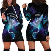 Polynesian Tala Manta Ray Hoodie Dress Nowhere You Could Go That I Won't Be With You - Polynesian Pride