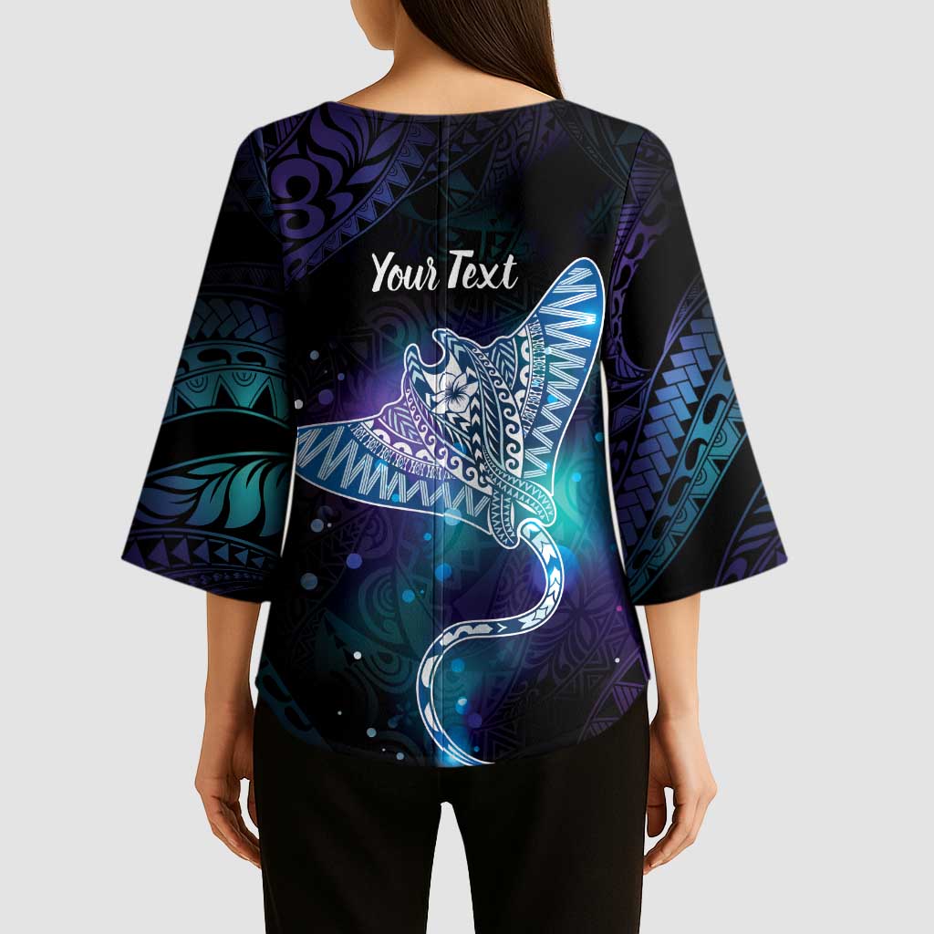 Polynesian Tala Manta Ray Kimono Sleeve Blouse Nowhere You Could Go That I Won't Be With You - Polynesian Pride