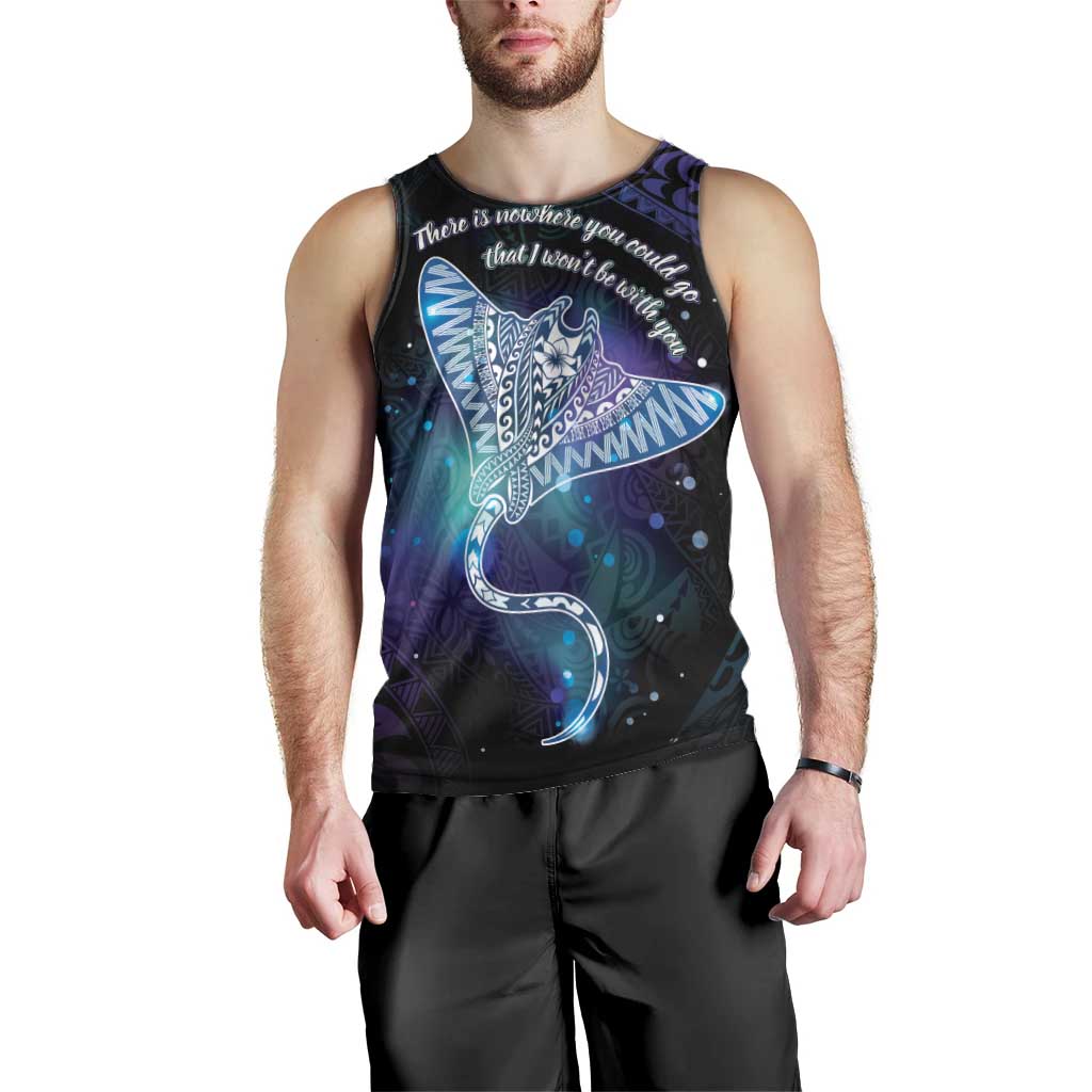 Polynesian Tala Manta Ray Men Tank Top Nowhere You Could Go That I Won't Be With You - Polynesian Pride